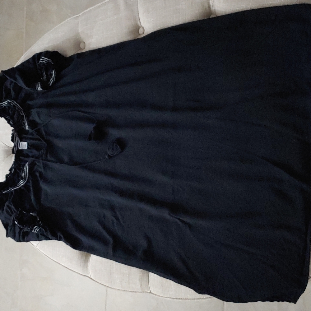 Old Navy Black White Boho Tassel Dress Large